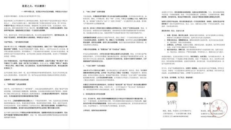 据传林影、韩双艳联名发表的文章,文末还附上肖像照和亲笔签名。(视频截屏)