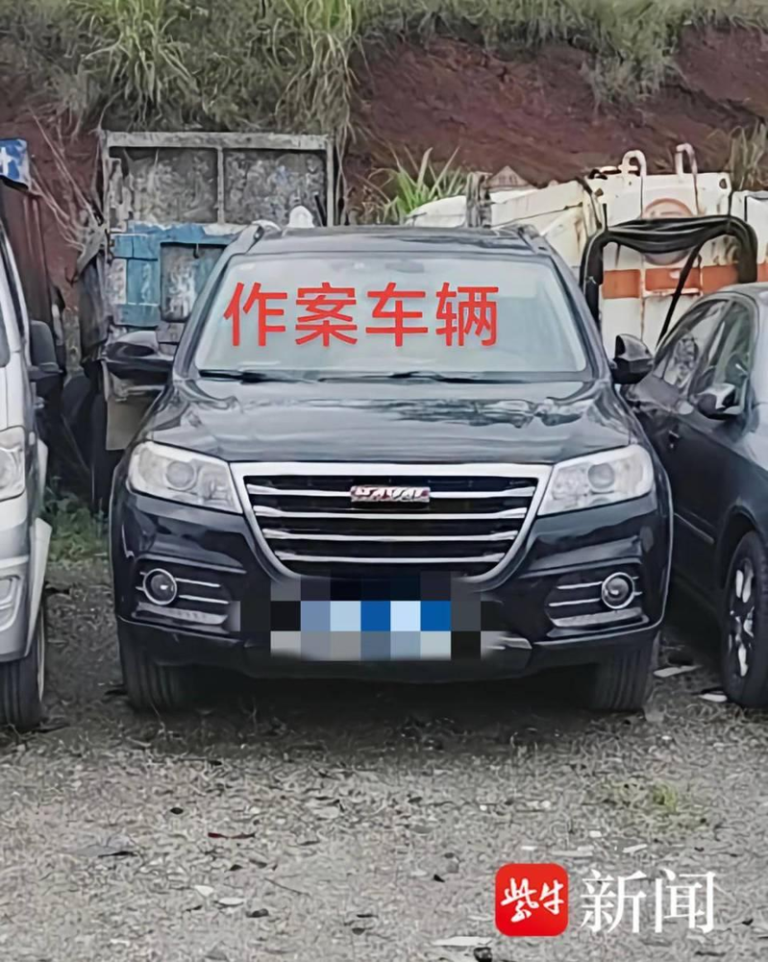 警方查扣作案车辆。（取材自紫牛新闻）