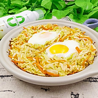 #纳福汇轻松喷出美味# 减脂晚餐窝蛋卷心菜饼的做法图解14