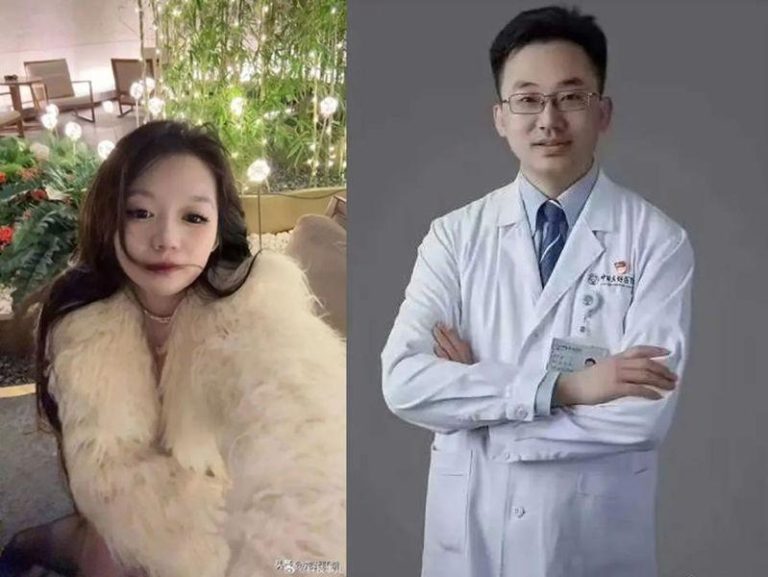 中日友好医院胸外科副主任医师肖飞(右图)称，规培医师董袭莹(左图)在校成绩非常优秀，不存在特权。（取材自微博）