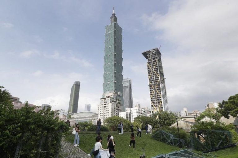 图为台北101大楼。美联社
