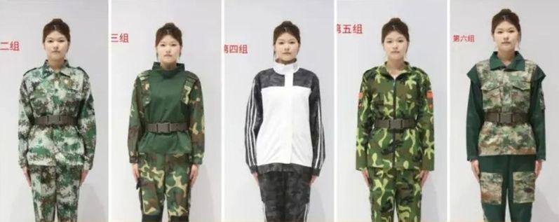 模特身穿第6套军训服。（取材自极目新闻）