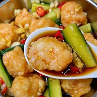 低卡减脂餐!清爽可口的凉拌黄瓜虾球的做法图解5