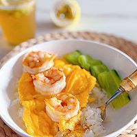 16+8轻断食|盐渍青瓜滑蛋虾仁饭的做法图解9
