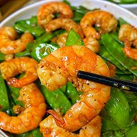 鲜香味美的黑椒荷兰豆炒虾仁,低卡营养~的做法图解2