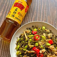 #菜油就选外婆乡，新鲜开榨抢先尝#雪菜毛豆的做法图解5