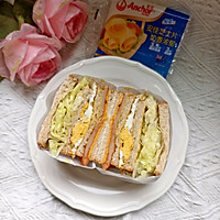 快手减脂早餐--芝士鸡排全麦三明治的做法图解9