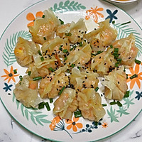 快手早餐——虾仁肉沫烤馄饨的做法图解3