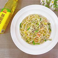 #豪吉藤椒油真香来袭#夏日减脂餐!虾仁炒豆芽的做法图解17