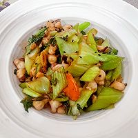 藤椒味八爪鱼丁炒上海青!的做法图解15