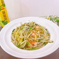 #豪吉藤椒油真香来袭#夏日减脂餐!虾仁炒豆芽的做法图解16