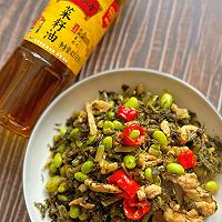 #菜油就选外婆乡，新鲜开榨抢先尝#雪菜毛豆的做法图解4