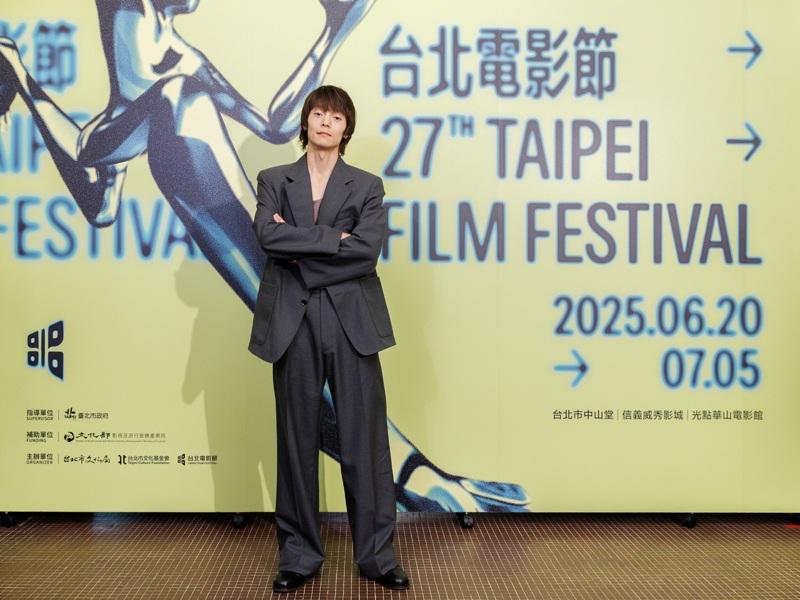 洼田之前在日本宣传「恶夏」时，提及自己近期热衷于和ChatGPT聊天，今天透露会利用ChatGPT学习英文。图／台北电影节提供