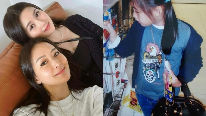 孙芸芸(左)和25岁女儿廖思惟看起来像姊妹,廖思惟小时候就提YSL精品包。(取材自IG)