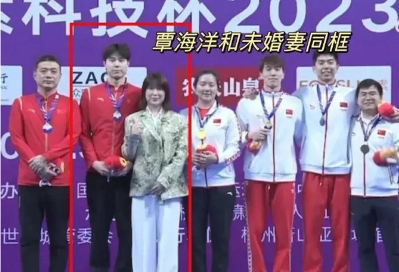 孙某某（右）曾指控覃海洋（左）出轨。（取材自微博）