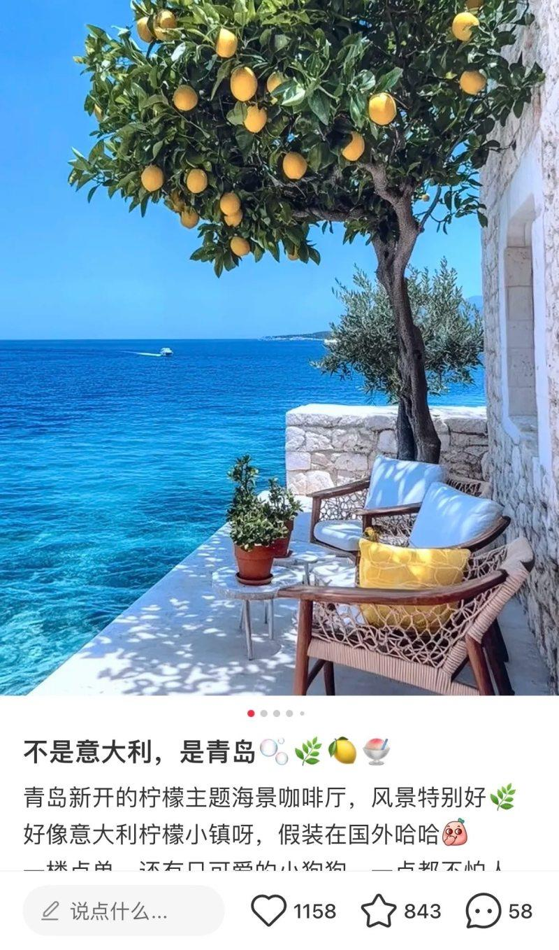 一网民发布该咖啡店的推荐帖,将店内的一幅挂画设为头图。(取材自上游新闻)