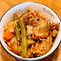 排骨腊肠蔬菜焖饭(电饭锅版)的做法图解8