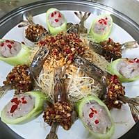 丝瓜蒸虾-花开富贵版的做法图解13