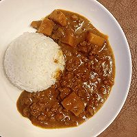 辣咖喱肉沫定食的做法图解7