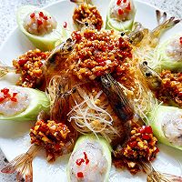 丝瓜蒸虾-花开富贵版的做法图解12