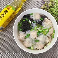十分钟快手早餐!藤椒味紫菜扁肉的做法图解1