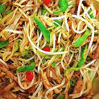 孜然豆芽炒肉丝的做法图解4