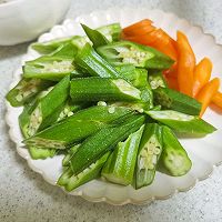 #豪吉藤椒油真香来袭#夏日轻食/秋葵拌虾仁的做法图解4