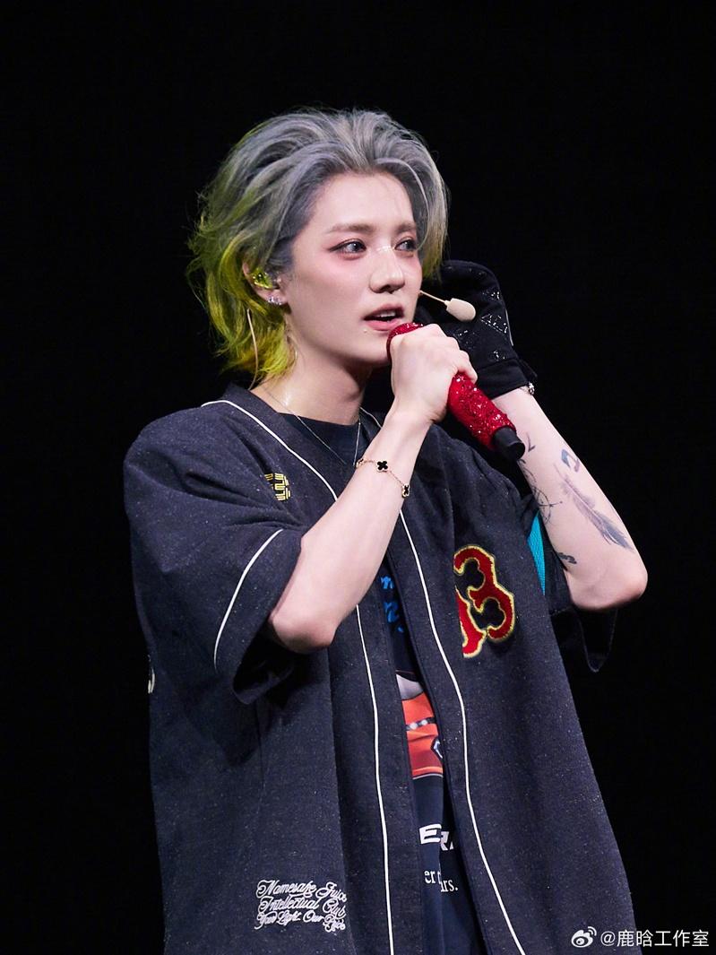 鹿晗在演唱会上看得出人暴瘦。(取材自微博)