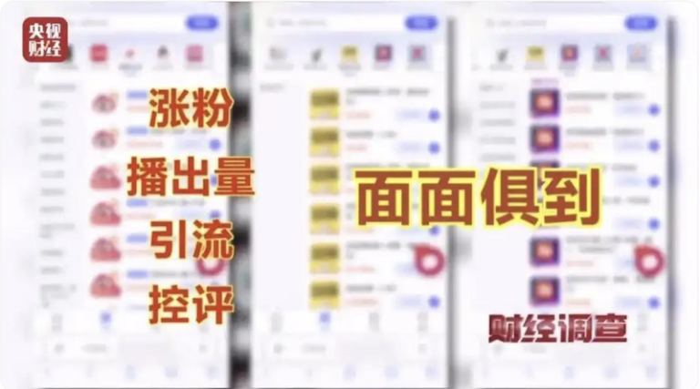 小红书、闲鱼等成为水军接单重灾区，刷手们配合「洗白」，使商家成为「零差评」高分店铺。（取材自央视财经）