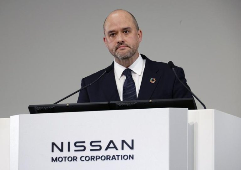 日本汽车制造商日产汽车首席执行官艾斯皮诺萨15日出席记者会。(欧新社)