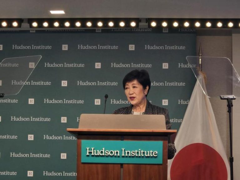 日本东京都知事小池百合子近日访美，受华府智库邀请发表谈话。记者陈熙文／摄影