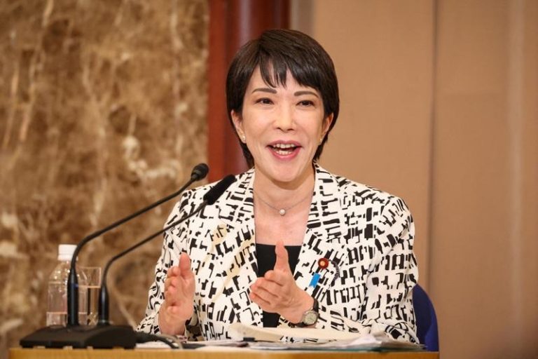 前经济安保担当大臣高市早苗，表态有意自民党总裁。(路透)