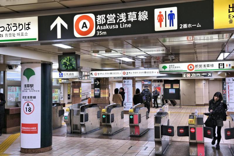 为提升外国旅客等购票的便利性,日本东京地下铁(Tokyo Metro)宣布明年春季起,由他们营运的所有路线车站,都能直接用信用卡感应支付。(路透alamy)