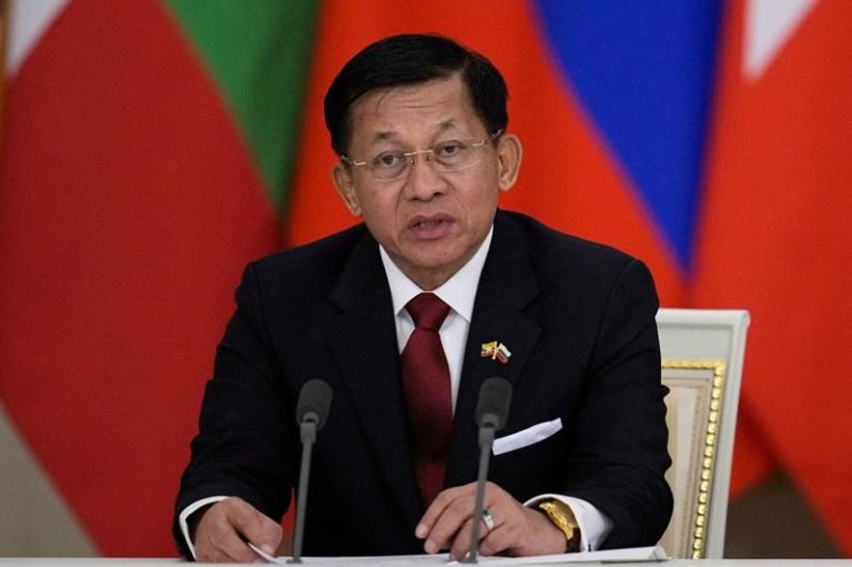 缅甸军政府领导人敏昂莱（Min Aung Hlaing）。路透