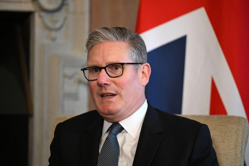 英国首相施凯尔表示,英国政府只会在谈判达成的和平协议中,才会承认巴勒斯坦国。(欧新社)