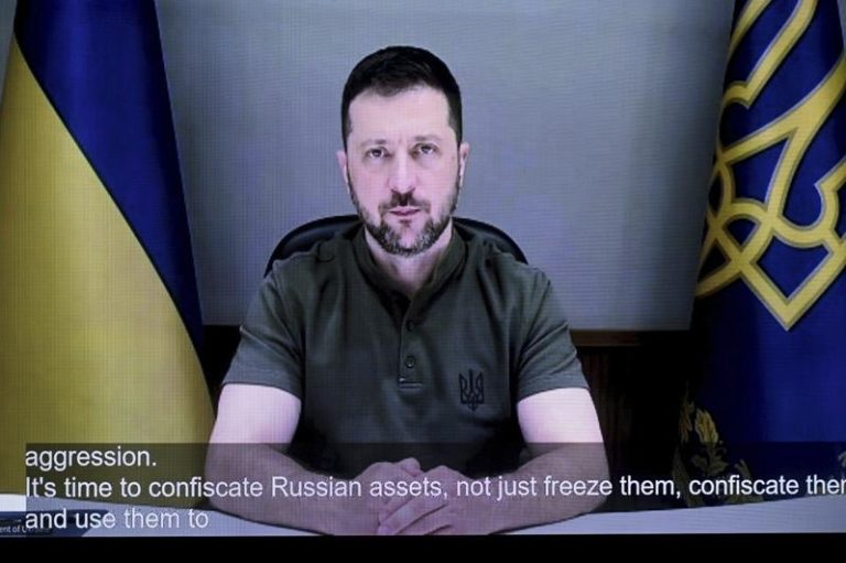 乌克兰总统泽伦斯基（Volodymyr Zelenskyy）。美联社
