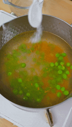 【宝宝辅食】豌豆牛肉蛋花汤的做法图解7