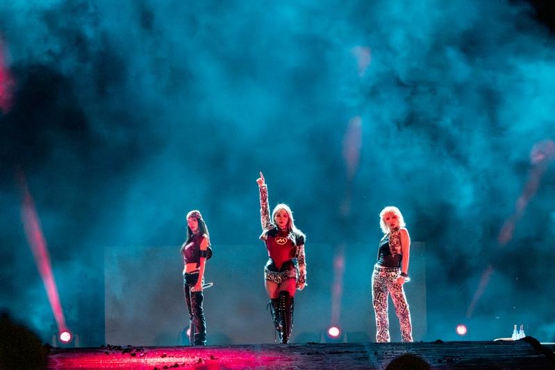 2NE1这次以三人形式造访台中。图／读者提供