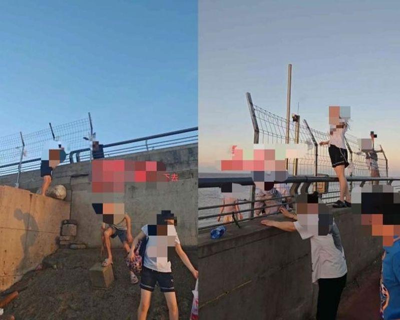 网友称，东方海角赶海乐园下海阶梯拆除。(视频截屏)