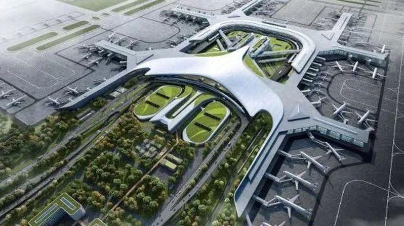 上海第三机场南通新机场示意图。(取材自railmetrochina.com)