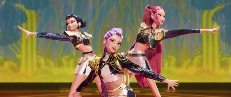 Netflix的热门动画「Kpop猎魔女团」自6月20日首播以来，已累积超过1亿8400万人次流量，风靡全美无数儿童和青少年。(美联社)