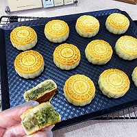 京式月饼(抹茶蜜豆味)—外皮酥脆,清香可口!的做法图解24
