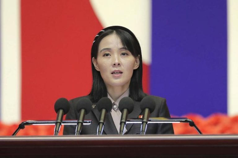 北韩领导人金正恩的胞妹金与正。(美联社数据照)