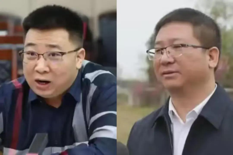 贵州出版集团原总经理蔡光辉（左）和贵定县政协副主席蔡光辉。（取材自红星新闻）