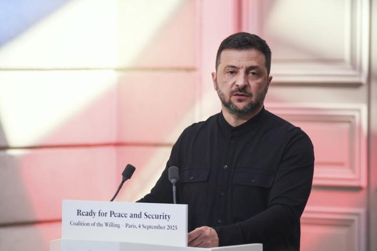 乌克兰总统泽伦斯基（Volodymyr Zelenskyy）。美联社