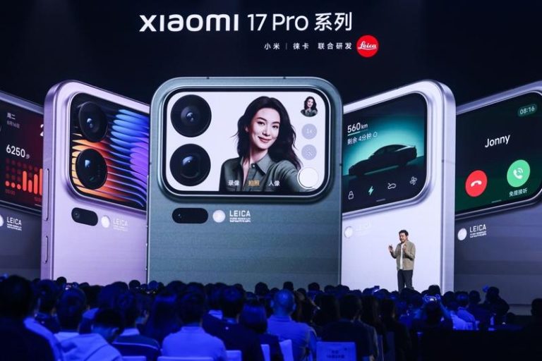 小米董事长雷军9月25日在北京发表小米17系列手机。(欧新社)