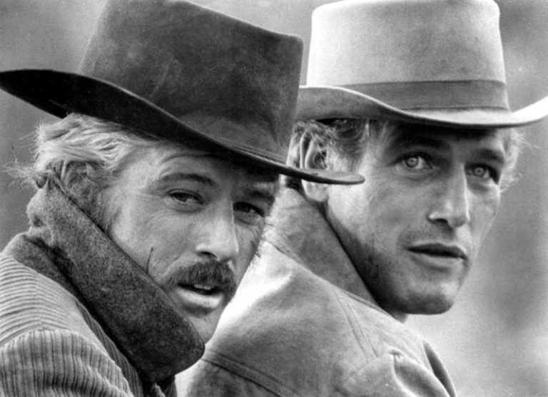 劳勃瑞福（右）与保罗纽曼（左）1969年主演的「虎豹小霸王 」（Butch Cassidy and the Sundance Kid）成为影史经典，并一炮而红。（美联社）