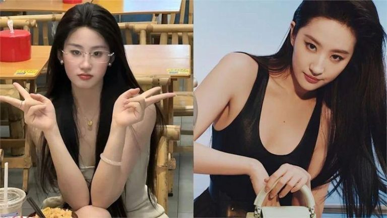 女大生林晓棠（左图）被指长相酷似女星刘亦菲（右图）。（取材自微博）