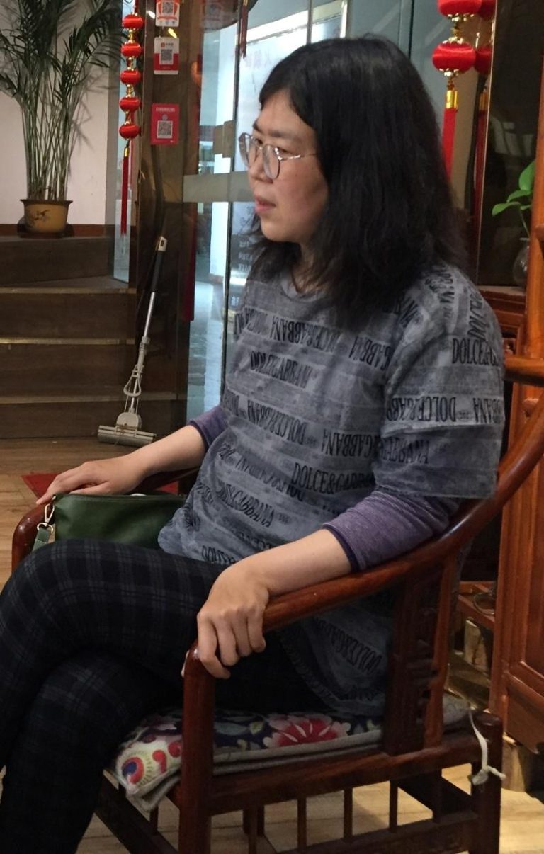 中国公民记者张展。（路透数据照片）