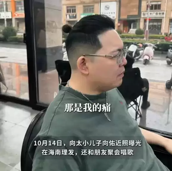 向太小儿子向佑近照曝光 在海南理发与朋友聚会唱歌